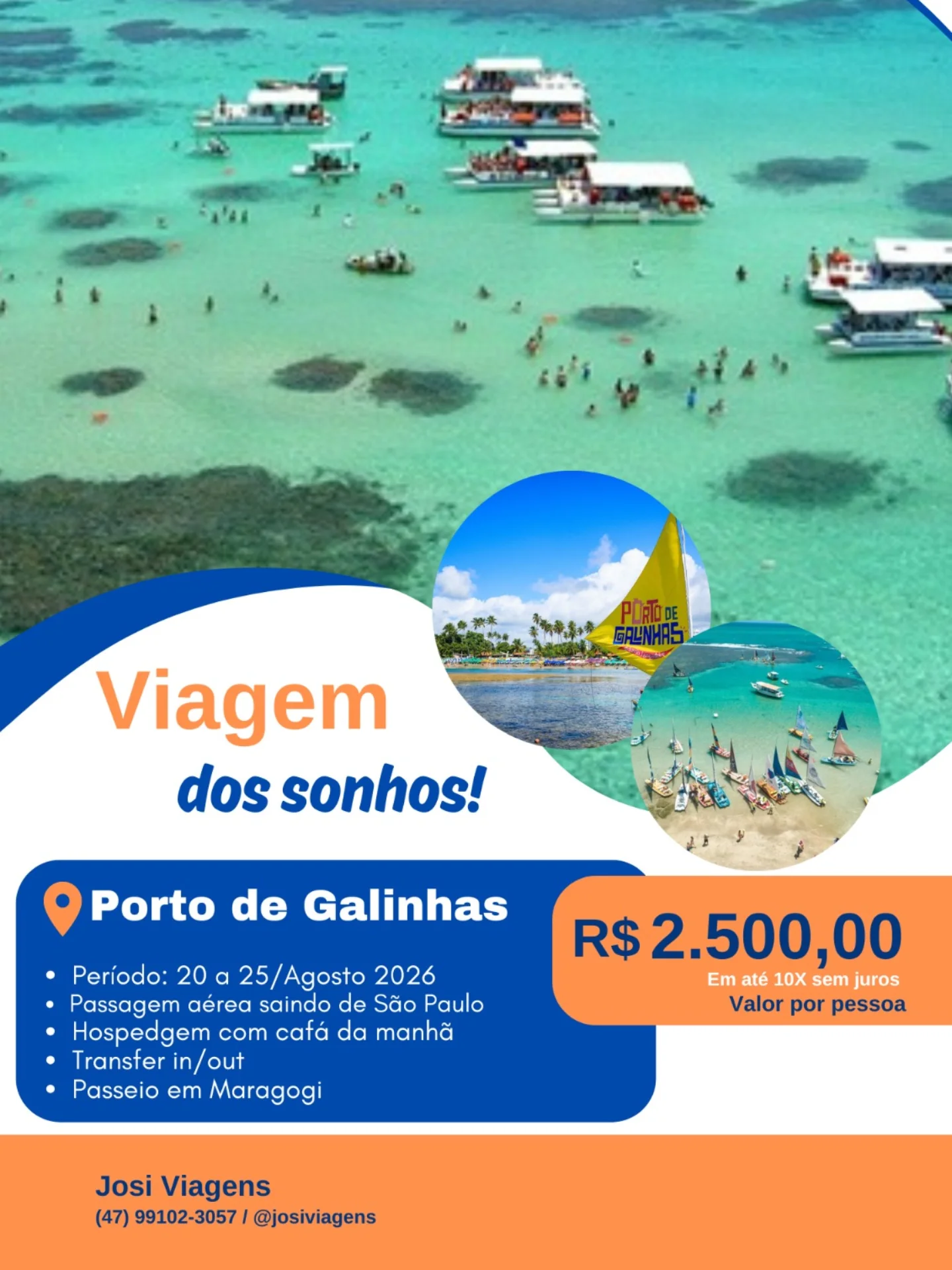 Oferta de pacote para Porto de Galinhas com piscinas naturais