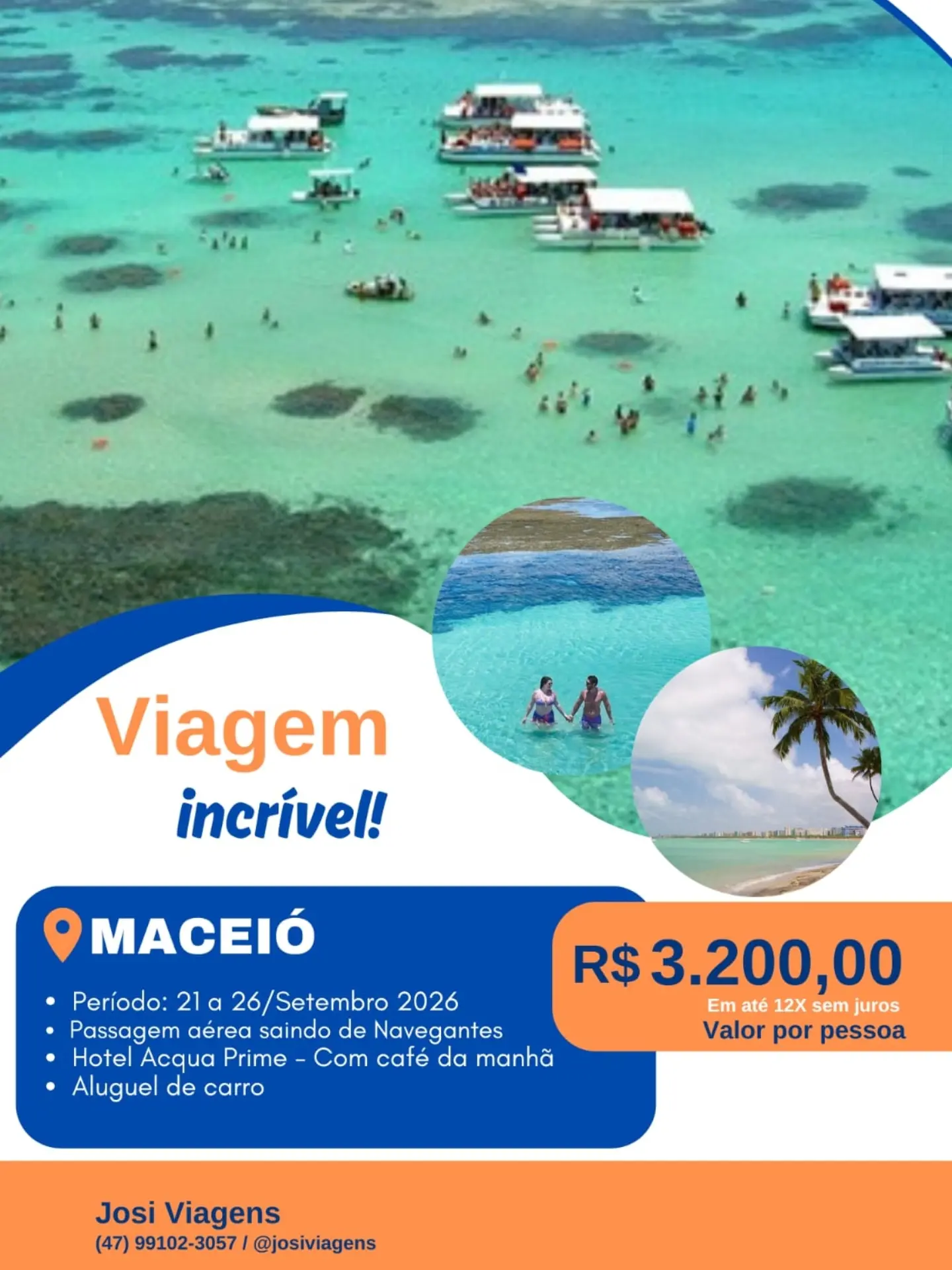 Oferta de pacote para Maceió com praias de águas claras